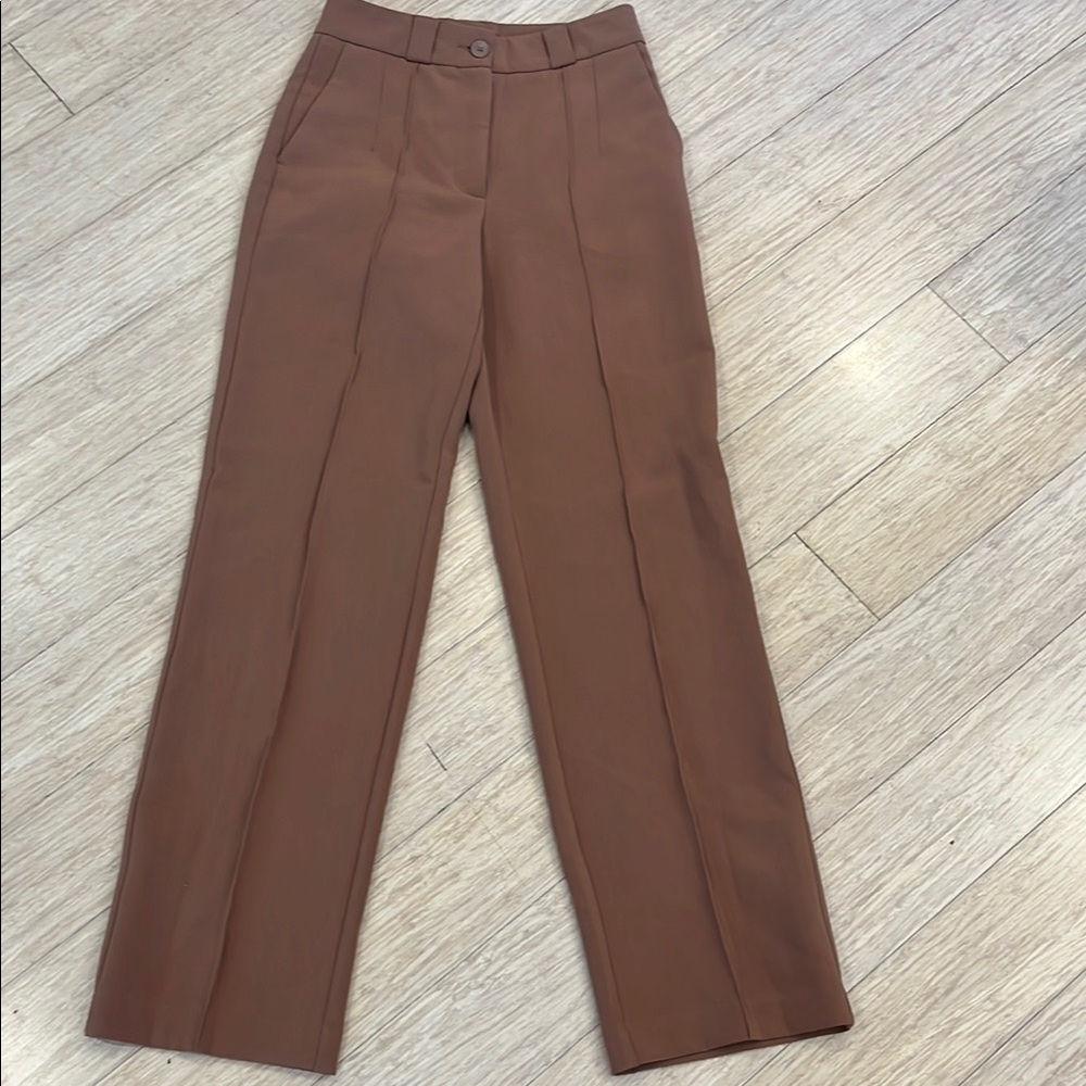 Dynamite Brown High-Rise Tailored Trousers